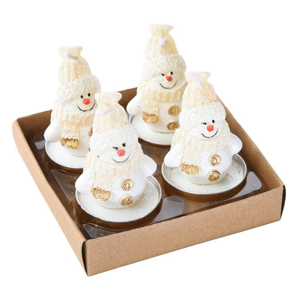 Kit C/4 Velas Natalina 3d Boneco Neve Bco/our 6x4x4 1110427