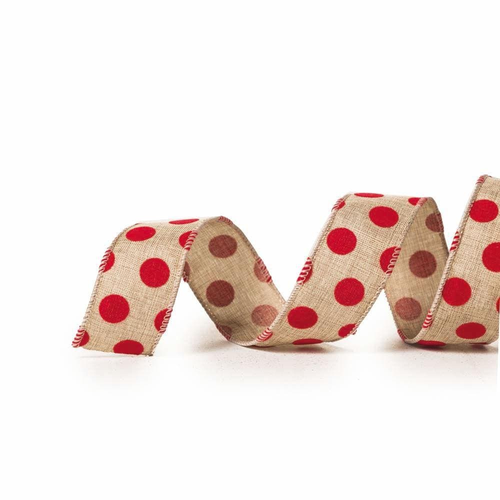 Fita Natalina C/poá Cru/vrm 1un 3,8cmx9,14mts 1641674