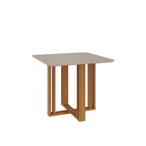 Mesa de Jantar Quadrada 94x94cm Flora Cimol Marrom/Off White