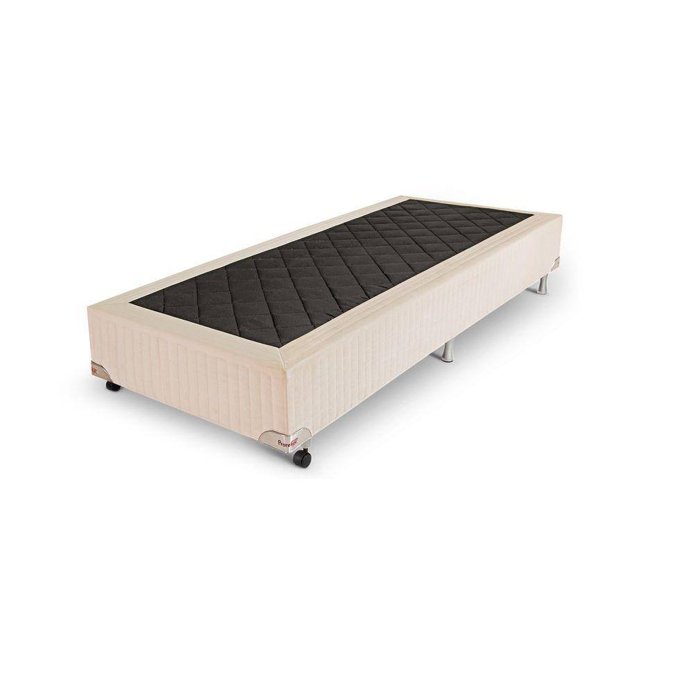 Base Box Solteiro 96x203x25cm Veludo Prorelax Bege