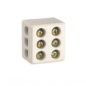 Conector Porcelana L&c Ate 10mm 3 Polos 1422-a C/50pcs