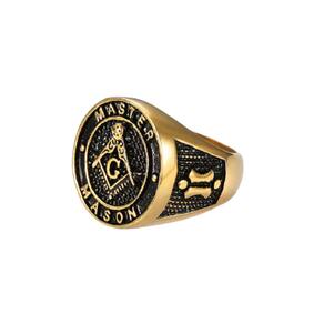 Anel Banhado A Ouro 18k Maçonico Master Maçom R18