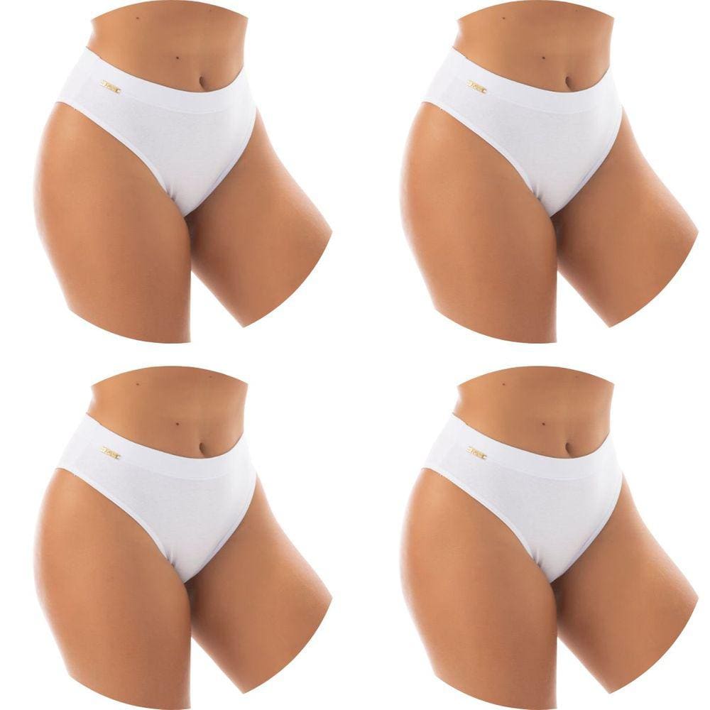 Kit 4 Calçolas de Algodão com Cós Segura Barriga | Kit TPM 1517