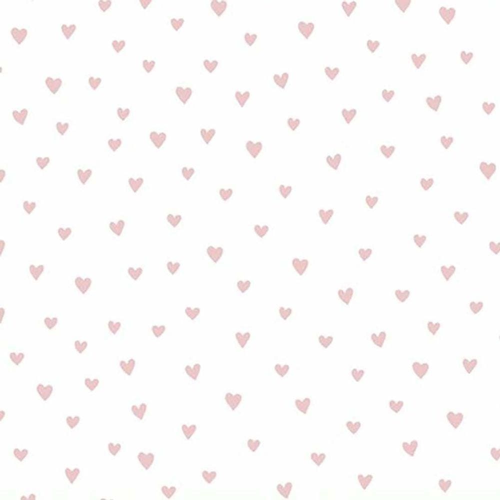 Papel de Parede Coração Rosa Claro Glitter Fofura Baby 4022