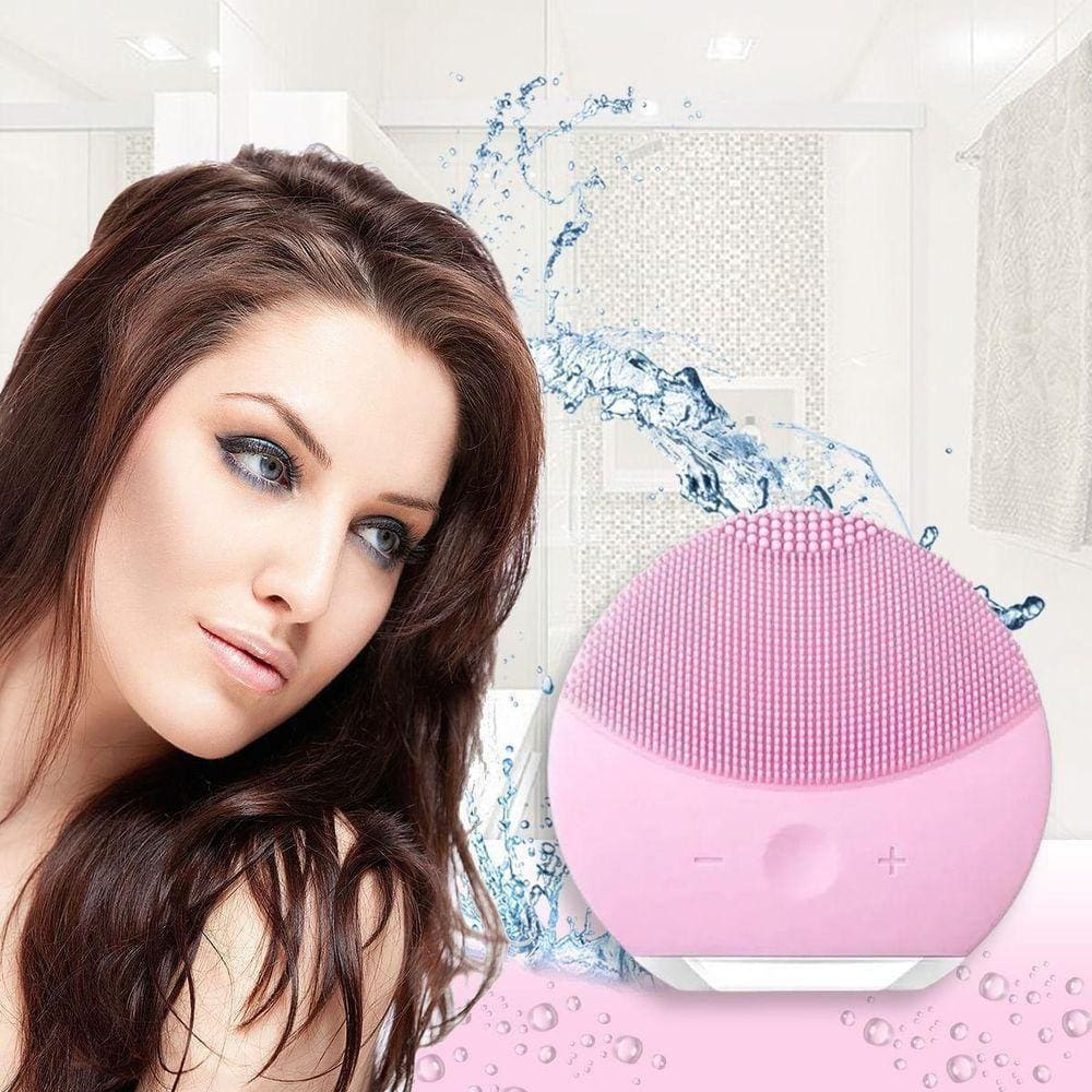 Esponja Facial Elétrica Forever Recarregável Rosa Claro