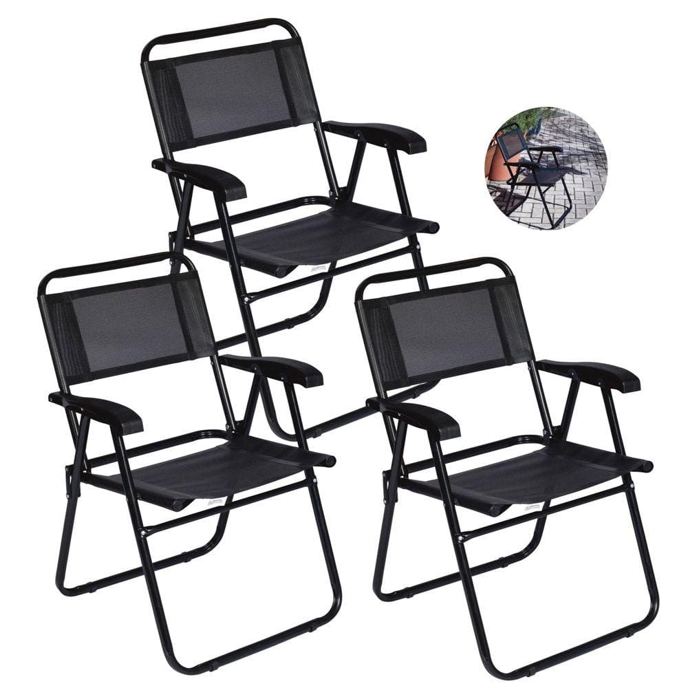 Kit 3 Cadeira Aço Reforçada Até 120Kg Para Praia Camping Piscina Master - Mor