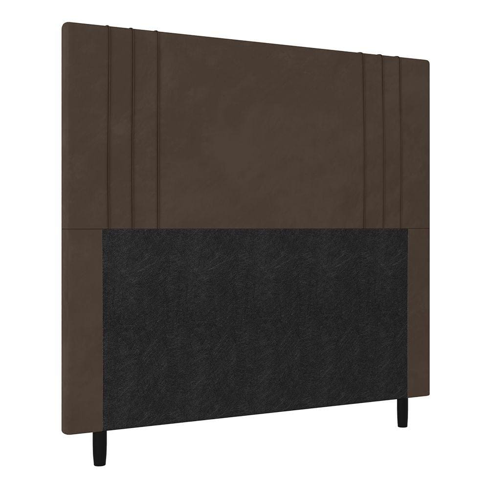 Cabeceira Queen 160cm Ferrara Veludo Marrom Com Frame Italian Flex