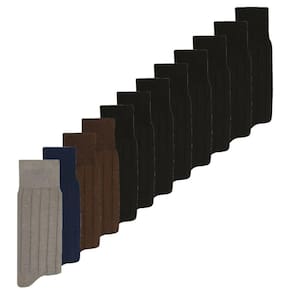 Kit c/12 Pares Meia Social Masculina Mash 100% Algodão Canelada - 231.04