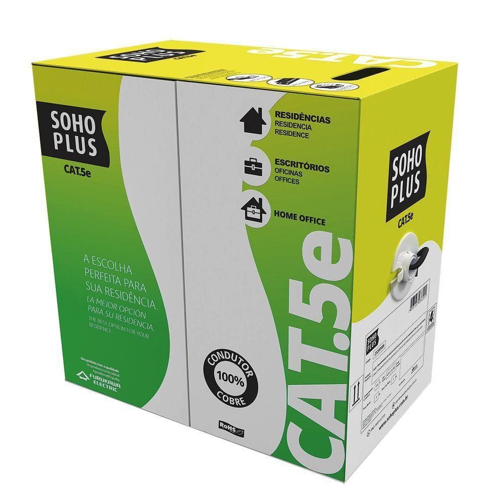 Cabo Lan U/Utp Cat.5E 24Awg 4 Pares Cmx Uso Externo 305M Pre