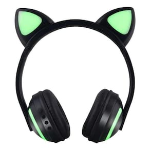 Fone De Ouvido Bluetooth De Gatinho - Preto