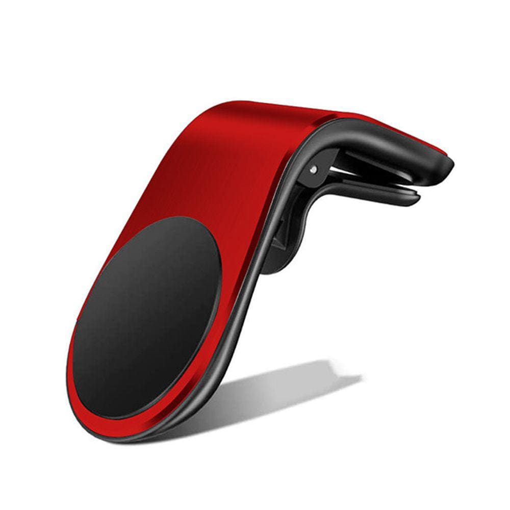 Suporte Adaptador Magnético Veicular Universal Clip Car Holder Para Painel De Carro Tipo L - Vermelho