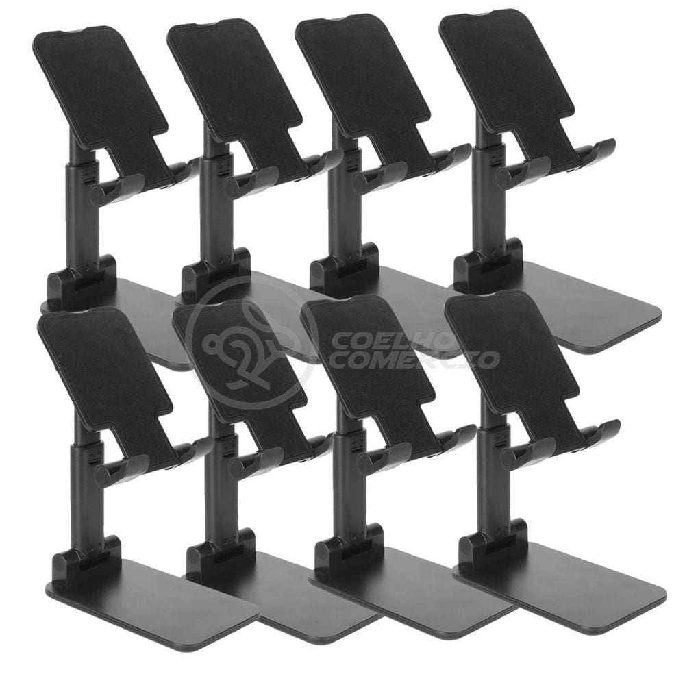Kit 8 Suporte de Mesa Universal para Celular Apoio Ajustável Articulado Smartphone Compacto Portátil
