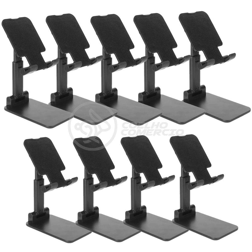 Kit 9 Suporte de Mesa Universal para Celular Apoio Ajustável Articulado Smartphone Compacto Portátil