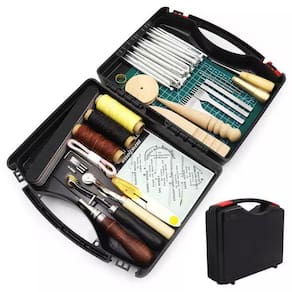 Kit Ferramentas Trabalho couro Groove Cinzel Costura Maleta