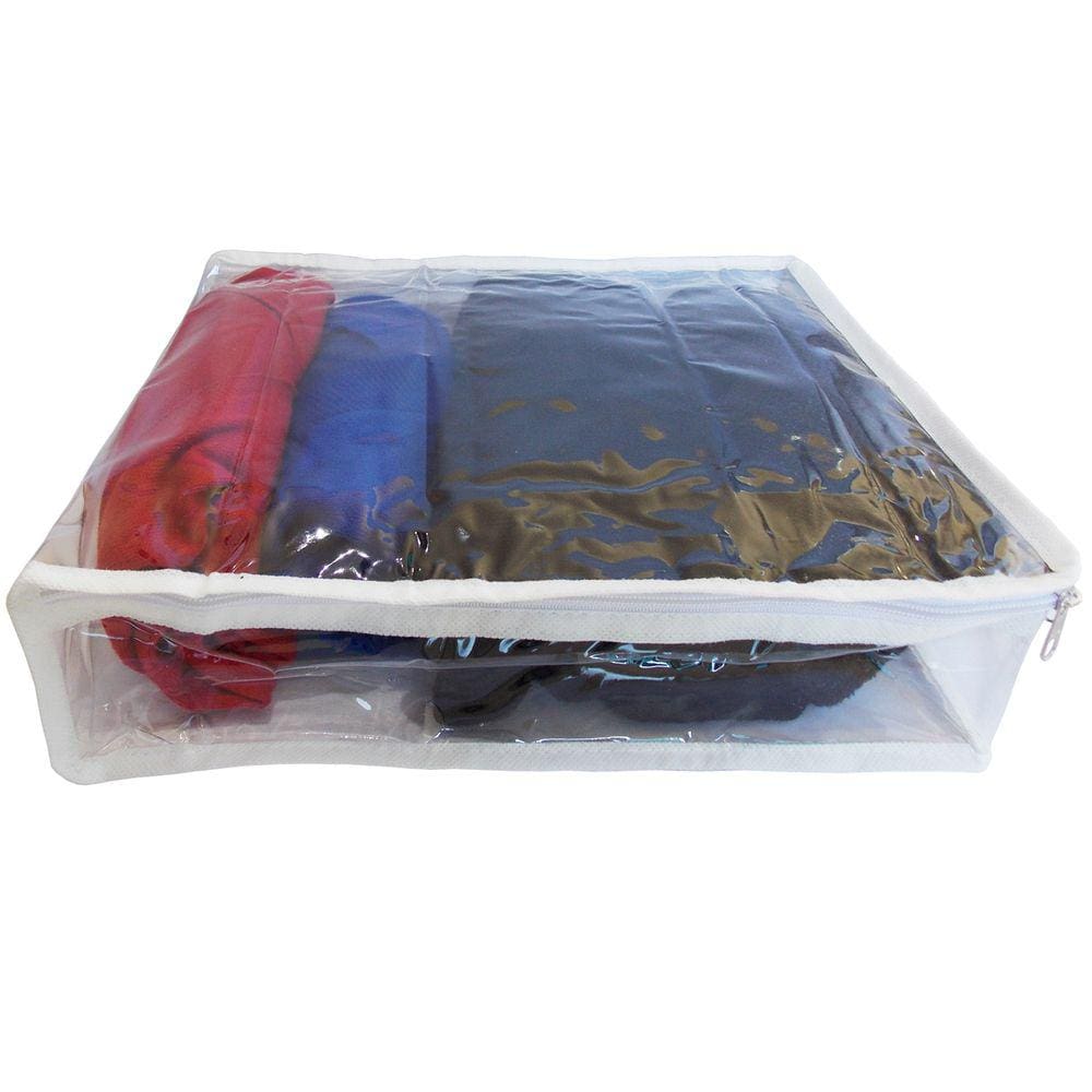 Organizador de Mala Capa Protetora para Roupas 30x35x10cm em Plástico e EVA Branco