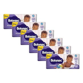 Kit 6 Fraldas Babysec Galinha Pintadinha Premium Tamanho M 32 unidades cada