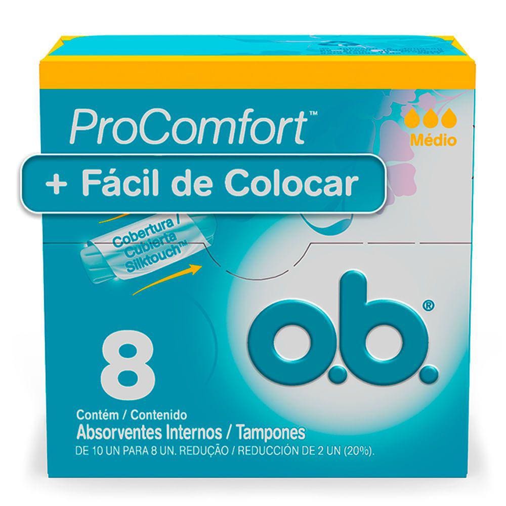 Absorvente  Interno OB ProComfort Médio 8 unidades