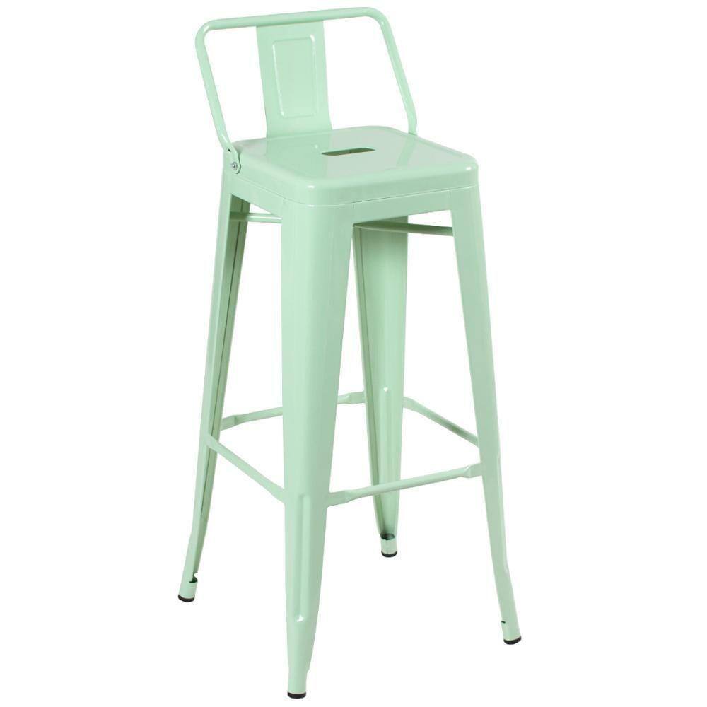 Banqueta Alta Com Encosto 76 Cm Verde Claro Verde-claro