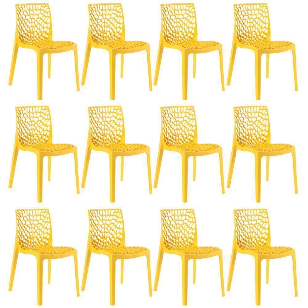 Kit 12 Cadeiras Gruvyer Amarelo