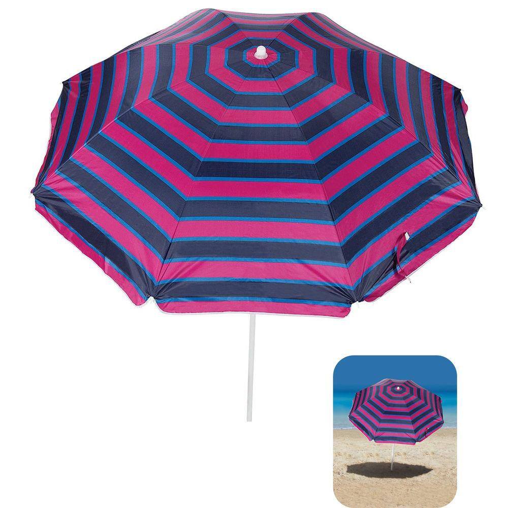 Guarda Sol 1,8m Aço Sombreiro Ipanema Praia Piscina Camping Pink - 1500 Tobee