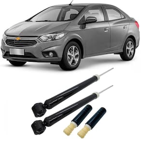 Amortecedor + Kit Batente Chevrolet Prisma Traseiro 2013 Até 2019 O Par