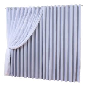 cortina voal com forro em blackout cinza claro 5,00x2,80