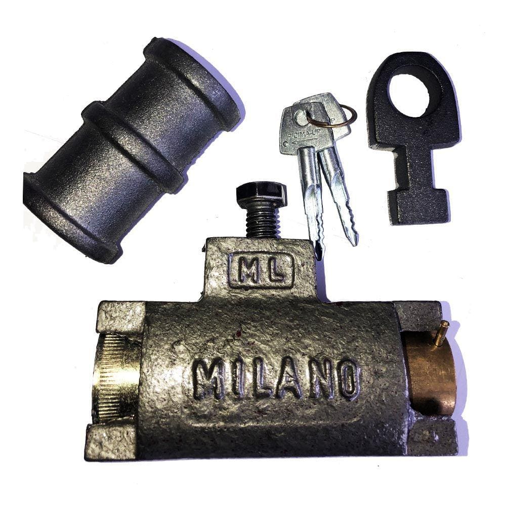 Cadeado milano para porta de aço tetra completo - Milano