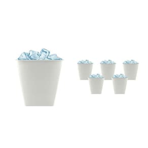 Kit 6 Balde Gelo Branco 2,6L Plástico Premium