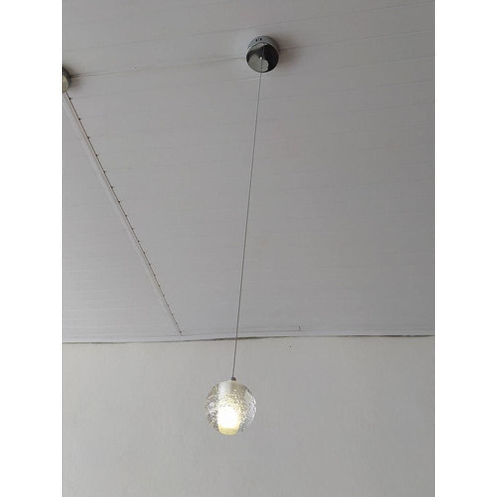 Pendente Cromado Moderno Bola Com Bolhas