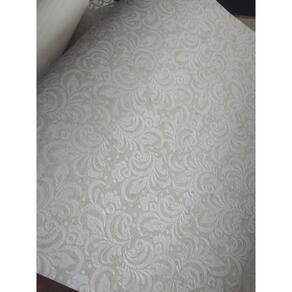 Papel De Parede Lavável Verde Claro Com Arabesco Prata