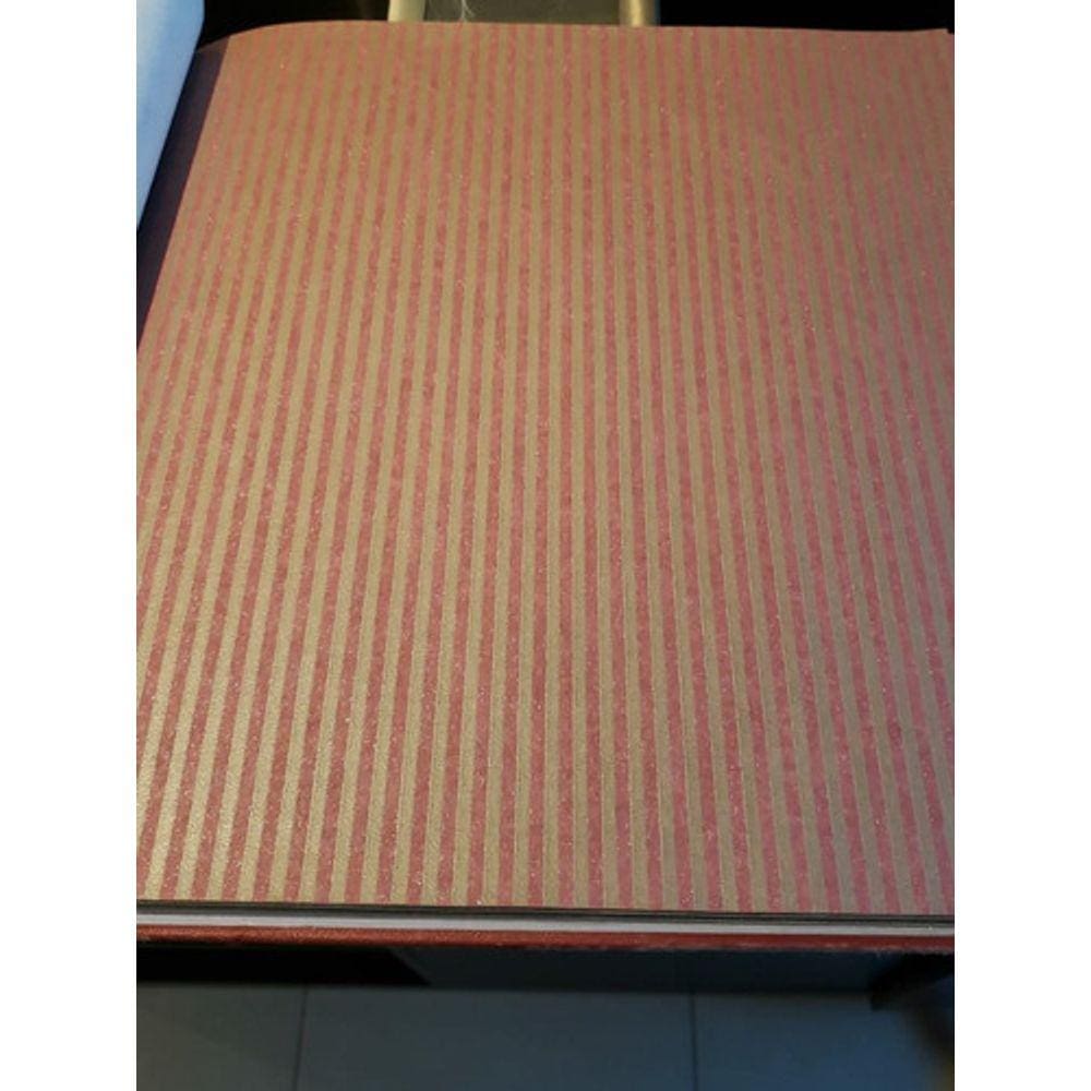 Papel De Parede Lavável Listrado Vermelho E Dourado