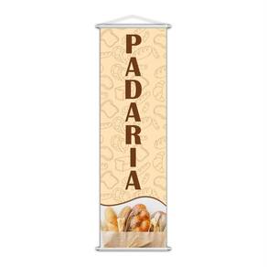 Banner Padaria Panificadora Pães Comida Serviço 100X30Cm