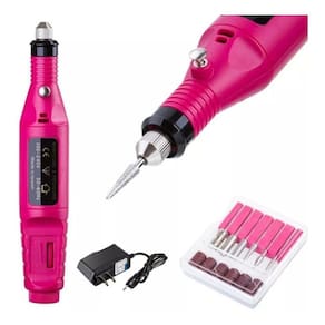 Lixadeira Lixa Motor Unha Elétrica Profissional Bivolt Rosa