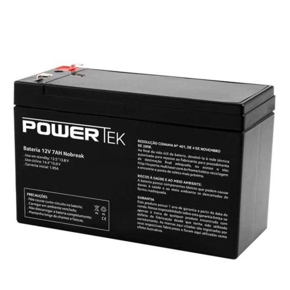 Bateria P/ Nobreak 12V/7Ah En013 Preta Powertek
