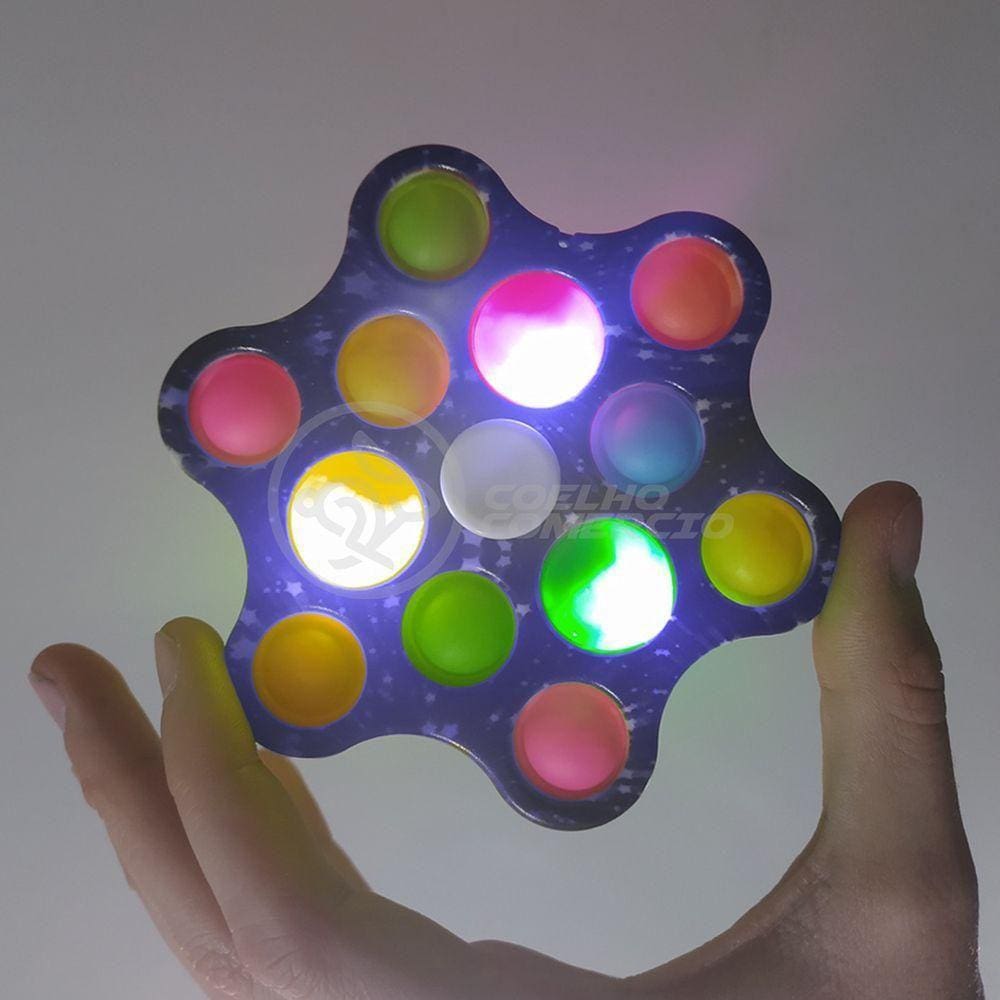 Hand Spinner Pop It Led Luminoso Tiktok Sensorial Azul