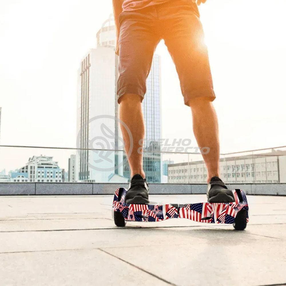 Hoverboard Infantil Skate Elétrico Adesivado America Led USA