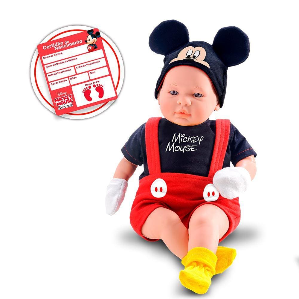 Boneco Bebê - Classic Dolls Disney - Recém Nascido - Mickey - Roma