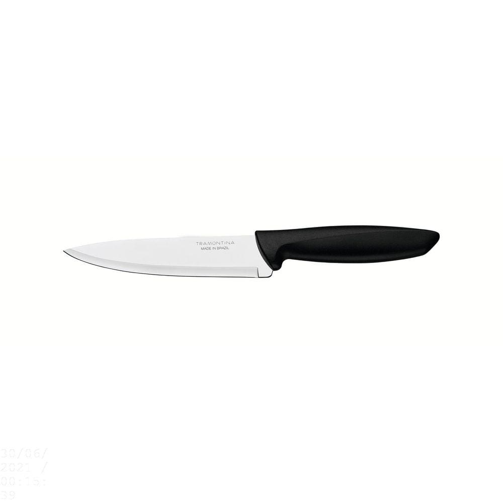 Faca Chef Tramontina Plenus com Lâmina em Aço Inox e Cabo de Polipropileno Preto 6” Tramontina