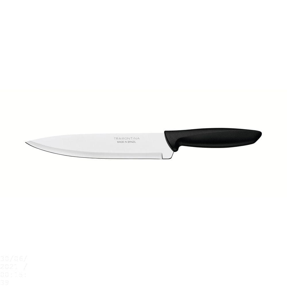 Faca Chef Tramontina Plenus com Lâmina em Aço Inox e Cabo de Polipropileno Preto 8” Tramontina