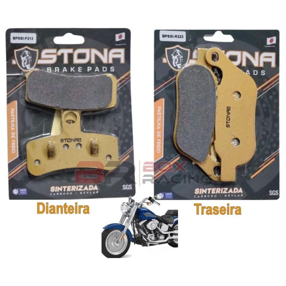 Kit pastilha freio Stona D/T Harley FLSTC Fat Boy 1584 08-11