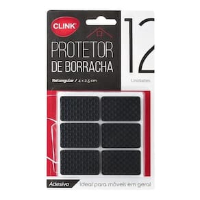Kit 12 Protetor Adesivo Móveis Borracha Cadeira Portas Clink