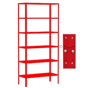 Estante Aço Dupla 176 Flex Amapa 6 Bandeja 30Cm Vermelho