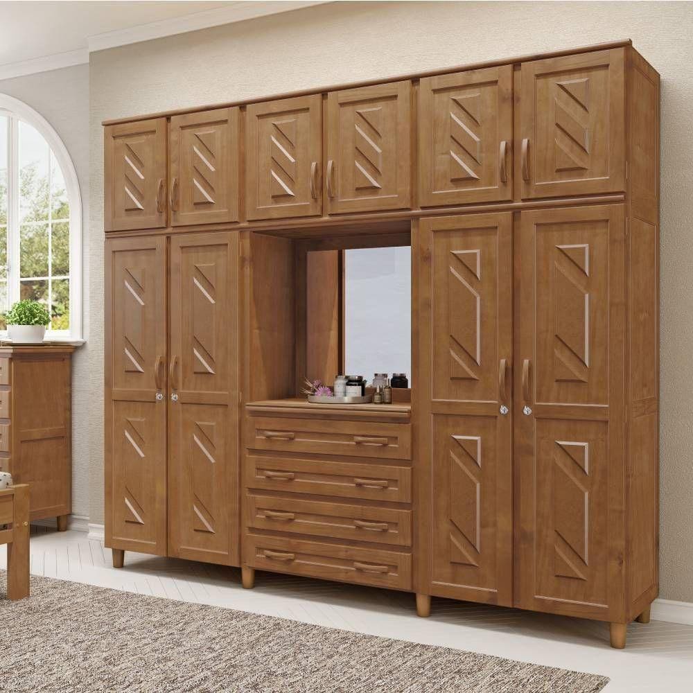 Guarda Roupa Casal Capelinha 10 Portas 4 Gavetas Imbuia