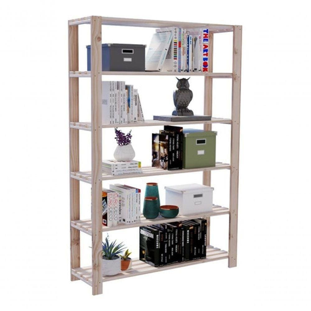 Estante Alta Modelo Industrial 6 Espaçõsa Livros E Vasos