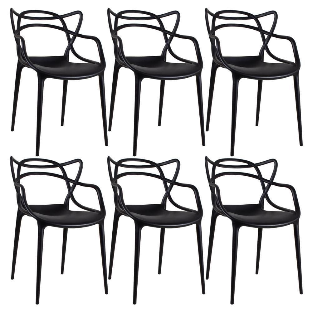 Kit - 6 X Cadeiras Masters Allegra - Preto