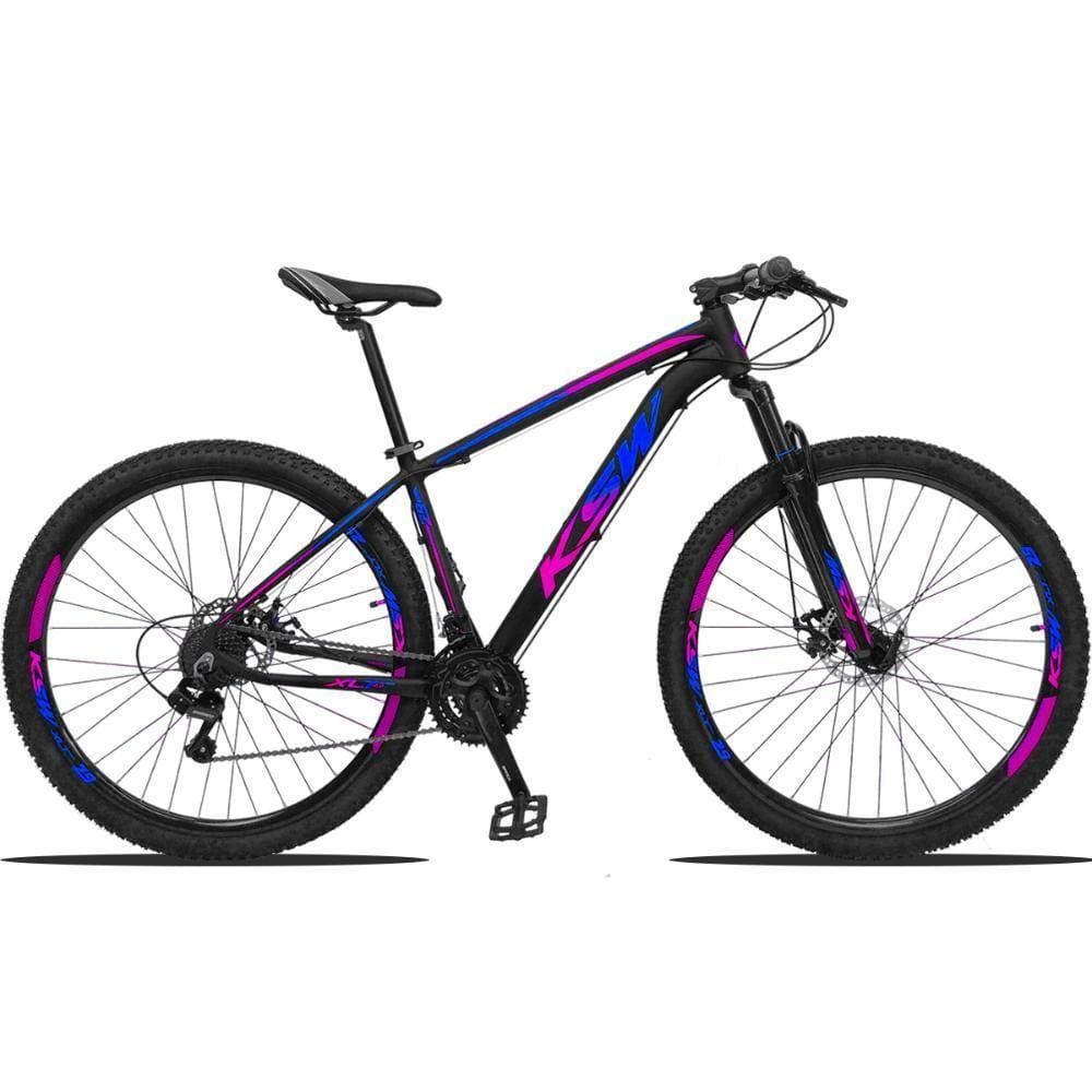 Bicicleta Aro 29 Ksw 21M Azul e Rosa 19”