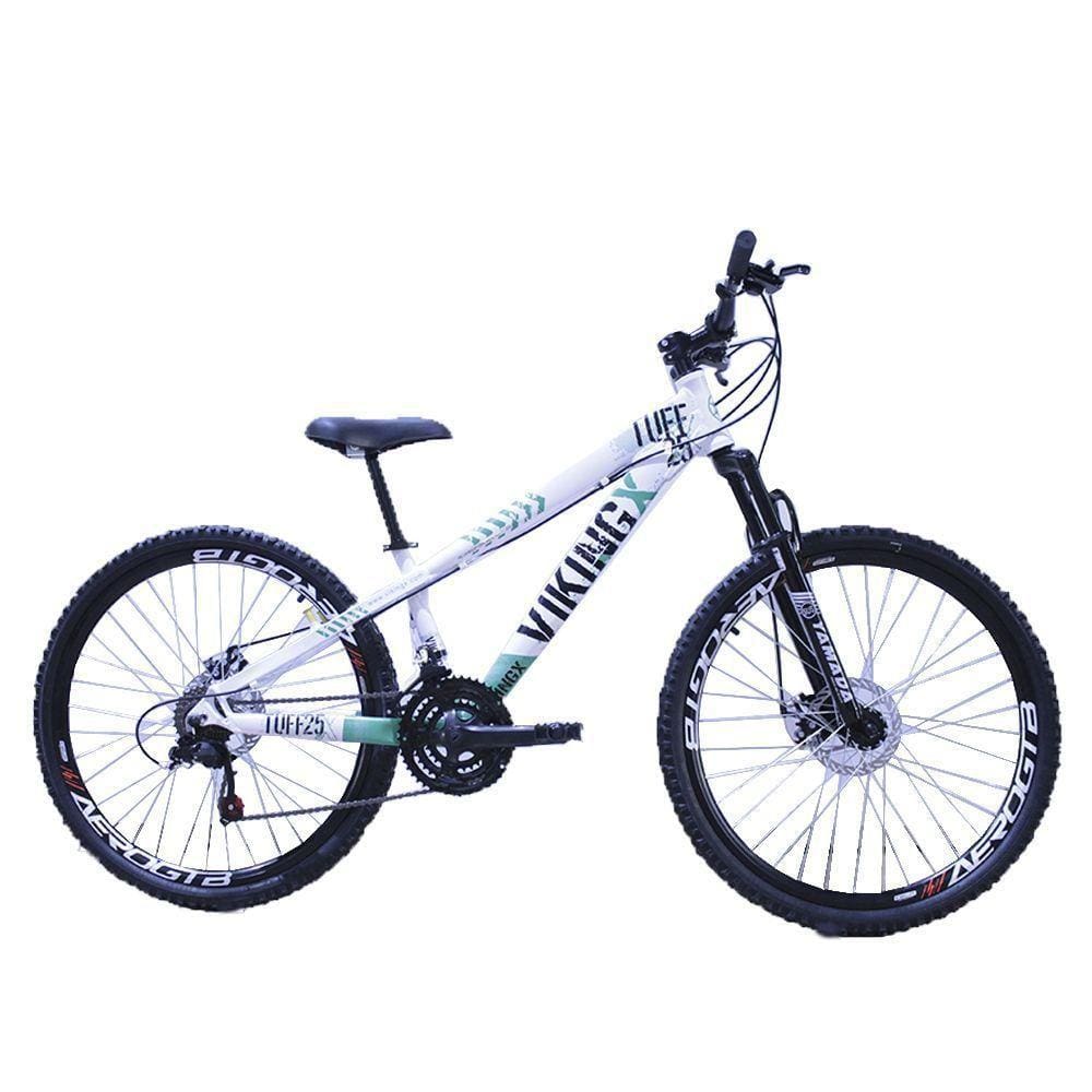 Bicicleta Vikingx Tuff 25 Aro 26 Susp. Dianteira 21 Marchas - Branco/preto