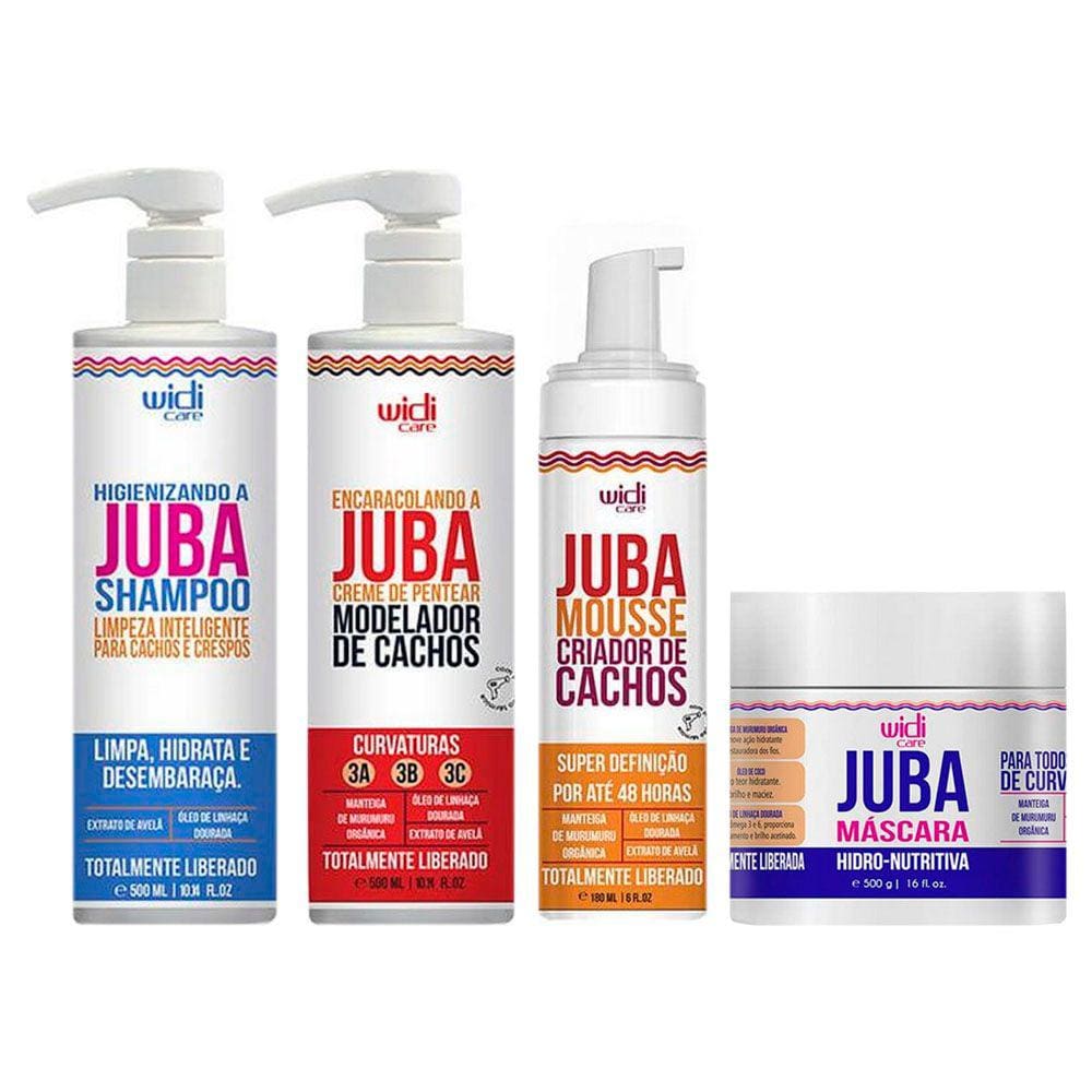 Widi Care Kit Juba Shampoo - Encaracolando - Mousse - Máscara 500gr