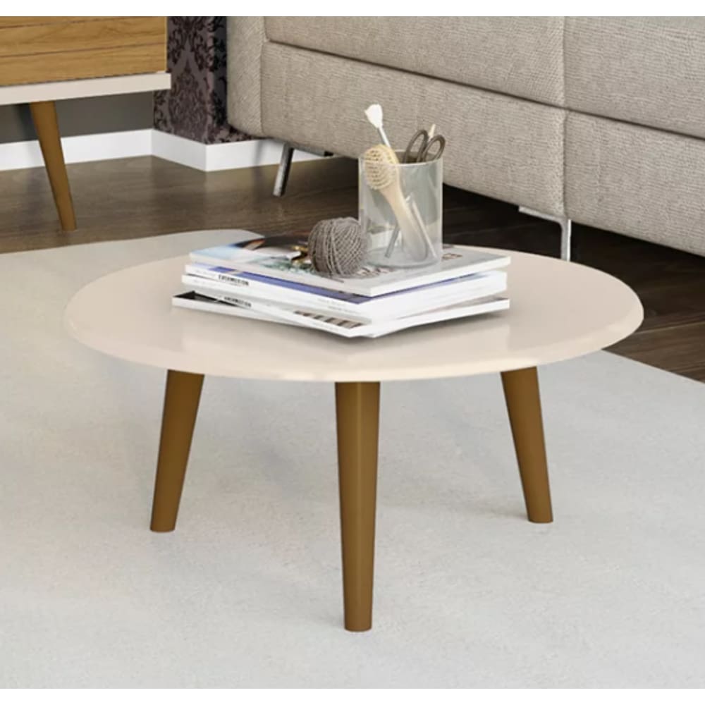 Mesa de Centro Brilhante Off White - Móveis Bechara