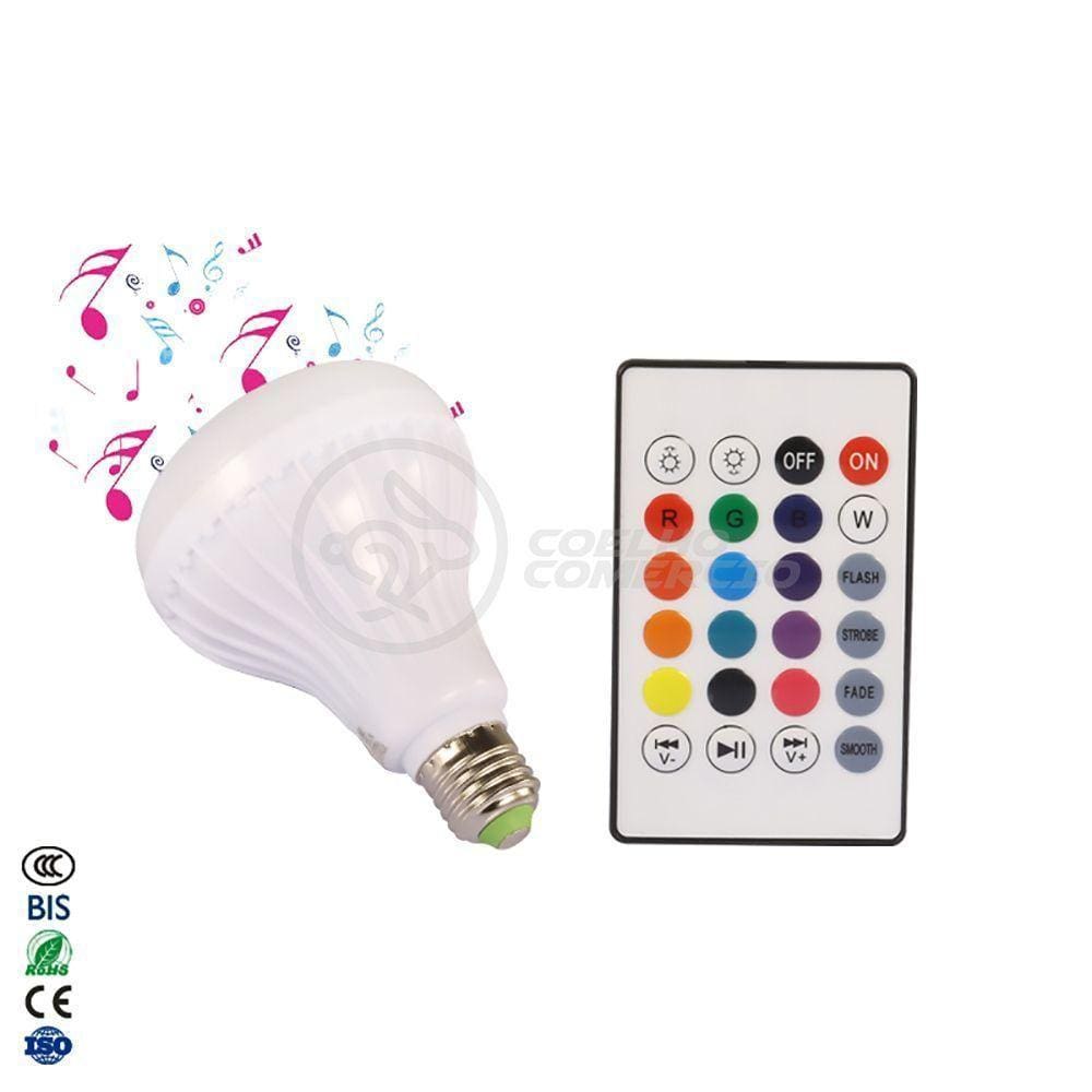 Lâmpada Led 12W E27 Rgb Colorida Com Caixa De Som Bluetooth